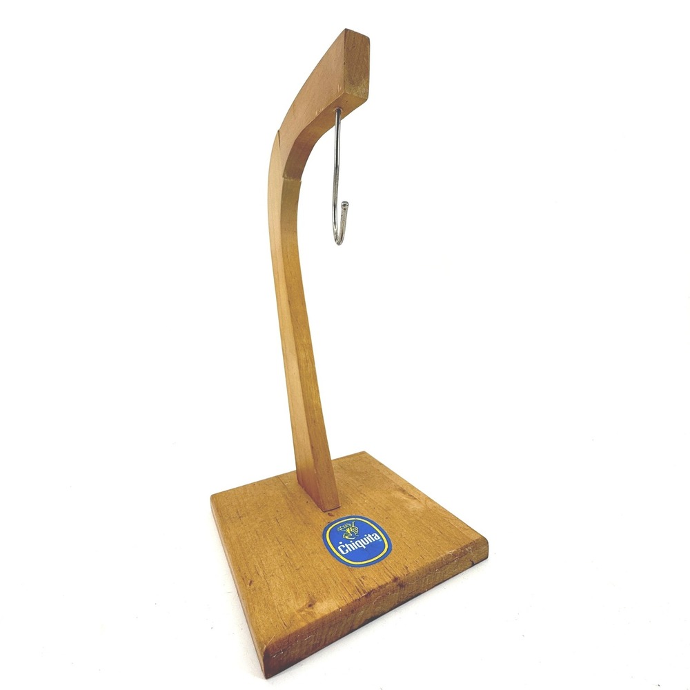 Chiquita Light‎ Tone Vintage Hardwood Banana Hook Countertop Storage Rack 12"